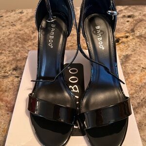 BAMBOO Black Patent Heels